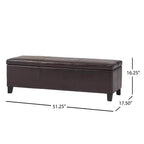 Pouf de rangement contemporain en similicuir Rupert de Christopher Knight Home