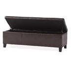 Pouf de rangement contemporain en similicuir Rupert de Christopher Knight Home