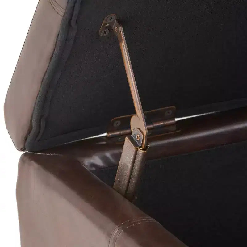 Pouf de rangement contemporain en similicuir Rupert de Christopher Knight Home