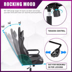 Chaise de bureau de jeu BestMassage Chaise de bureau Chaise d'ordinateur avec accoudoirs Support lombaire pivotant à 360° Chaise de direction pour adultes