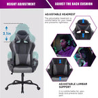 Chaise de bureau de jeu BestMassage Chaise de bureau Chaise d'ordinateur avec accoudoirs Support lombaire pivotant à 360° Chaise de direction pour adultes