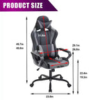 Chaise de bureau de jeu BestMassage Chaise de bureau Chaise d'ordinateur avec accoudoirs Support lombaire pivotant à 360° Chaise de direction pour adultes