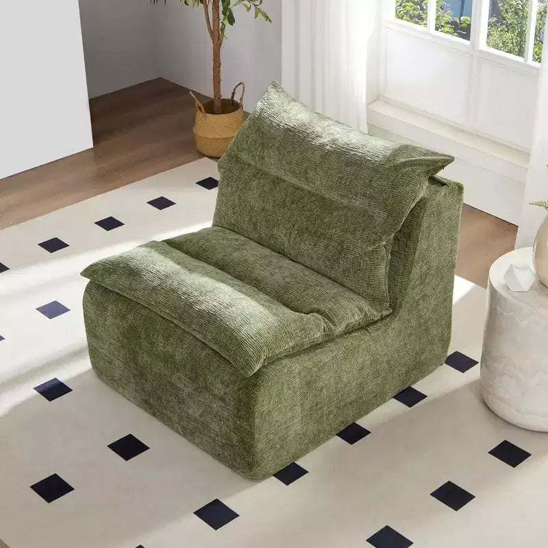 Fauteuil sans accoudoirs en mousse GDFStudio Vivien avec coussin