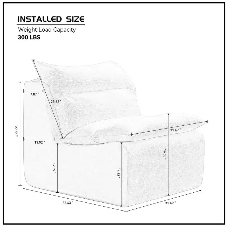 Fauteuil sans accoudoirs en mousse GDFStudio Vivien avec coussin
