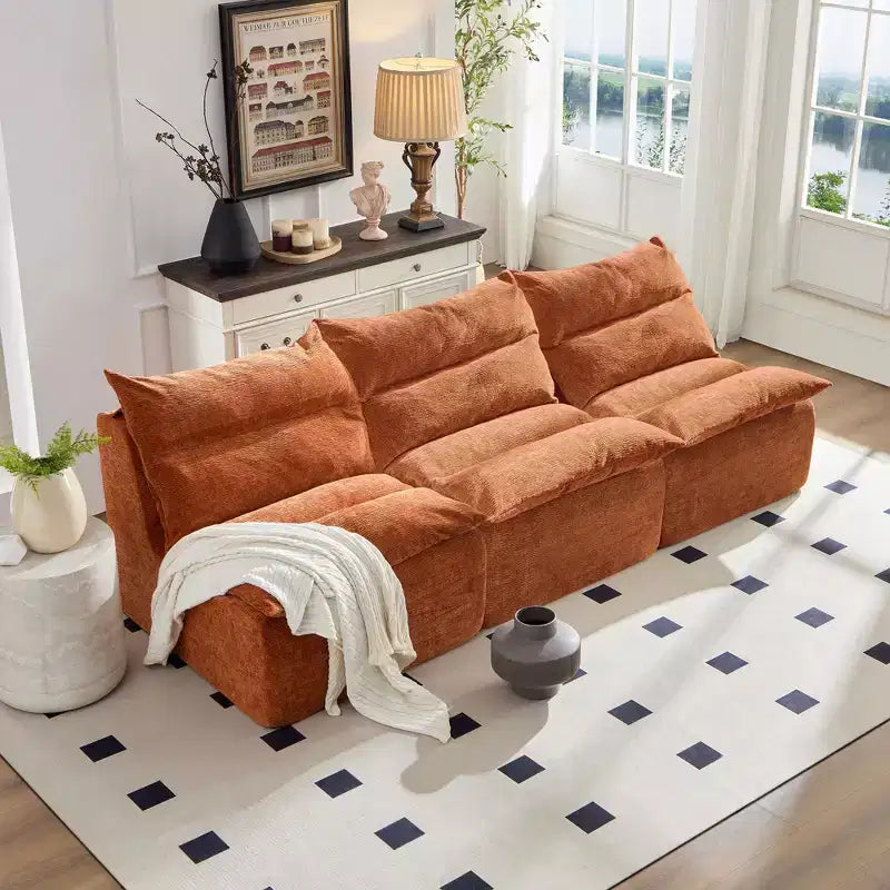 Fauteuil sans accoudoirs en mousse GDFStudio Vivien avec coussin