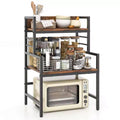 Costway 3-Tier Microwave Stand with Storage Shelves Heavy-Duty Metal Frame Rack Organizer