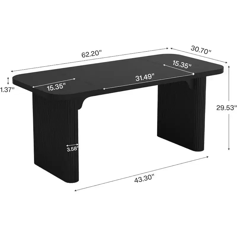 Bureau de direction Lantine 62, grand bureau d'ordinateur avec double caisson, table d'écriture rectangulaire moderne et simple pour bureau à domicile