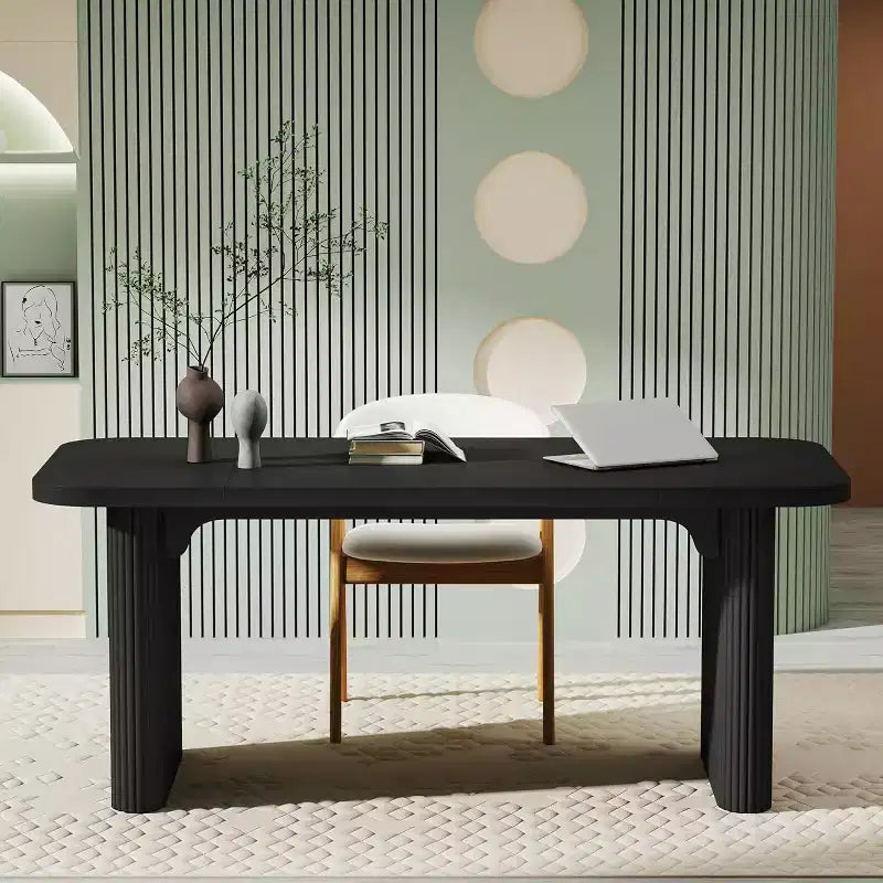 Bureau de direction Lantine 62, grand bureau d'ordinateur avec double caisson, table d'écriture rectangulaire moderne et simple pour bureau à domicile