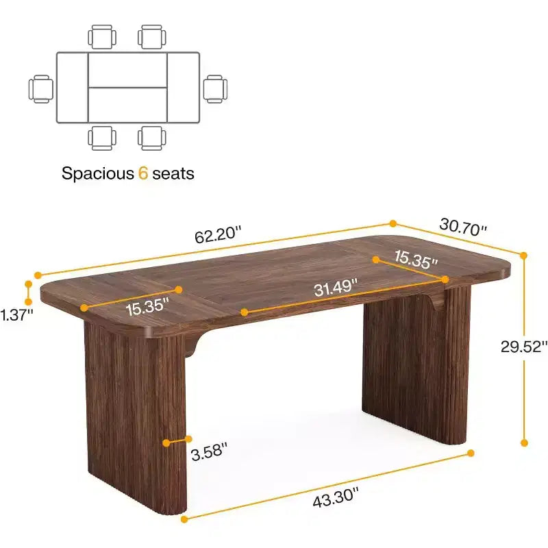 Bureau de direction Lantine 62, grand bureau d'ordinateur avec double caisson, table d'écriture rectangulaire moderne et simple pour bureau à domicile
