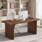 Bureau de direction Lantine 62, grand bureau d'ordinateur avec double caisson, table d'écriture rectangulaire moderne et simple pour bureau à domicile