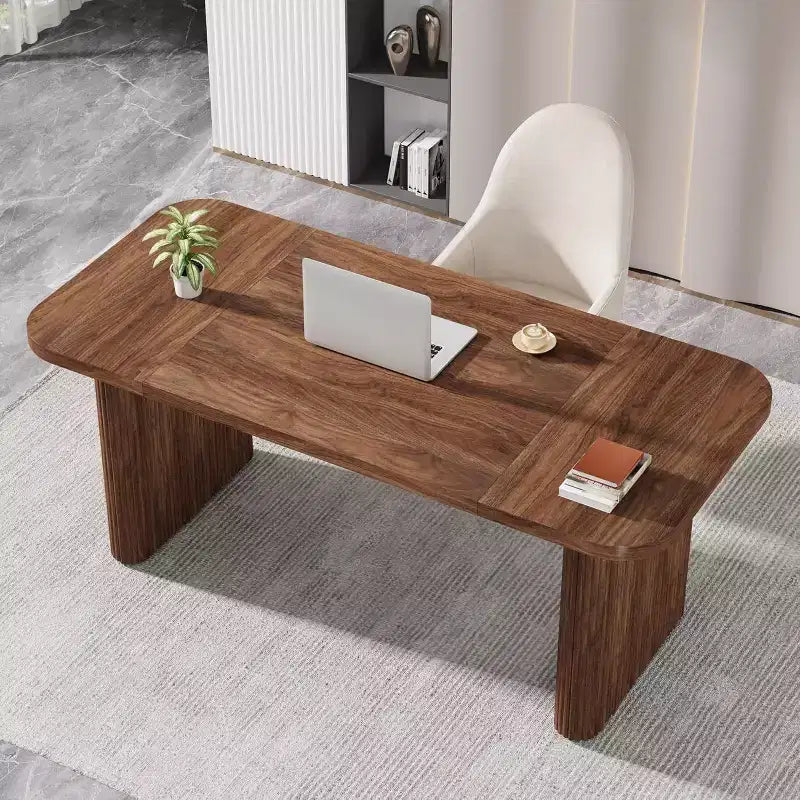 Bureau de direction Lantine 62, grand bureau d'ordinateur avec double caisson, table d'écriture rectangulaire moderne et simple pour bureau à domicile