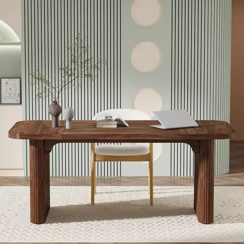 Bureau de direction Lantine 62, grand bureau d'ordinateur avec double caisson, table d'écriture rectangulaire moderne et simple pour bureau à domicile