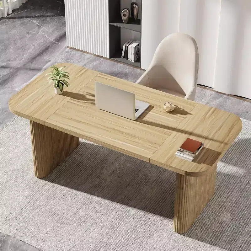 Bureau de direction Lantine 62, grand bureau d'ordinateur avec double caisson, table d'écriture rectangulaire moderne et simple pour bureau à domicile