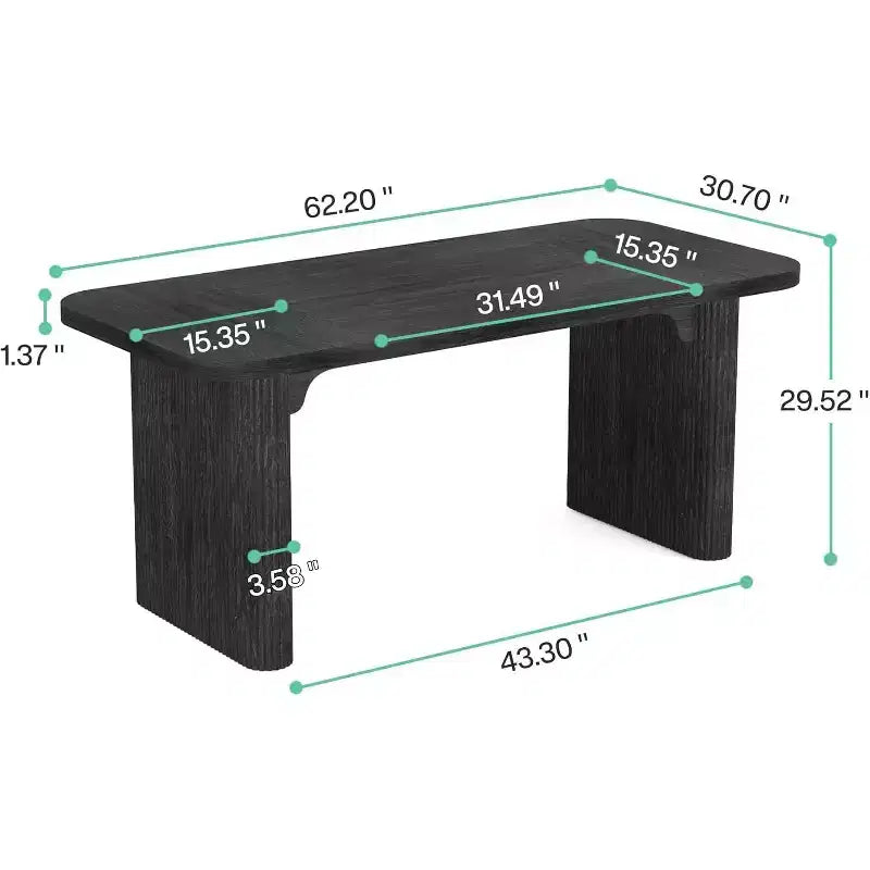 Bureau de direction Lantine 62, grand bureau d'ordinateur avec double caisson, table d'écriture rectangulaire moderne et simple pour bureau à domicile