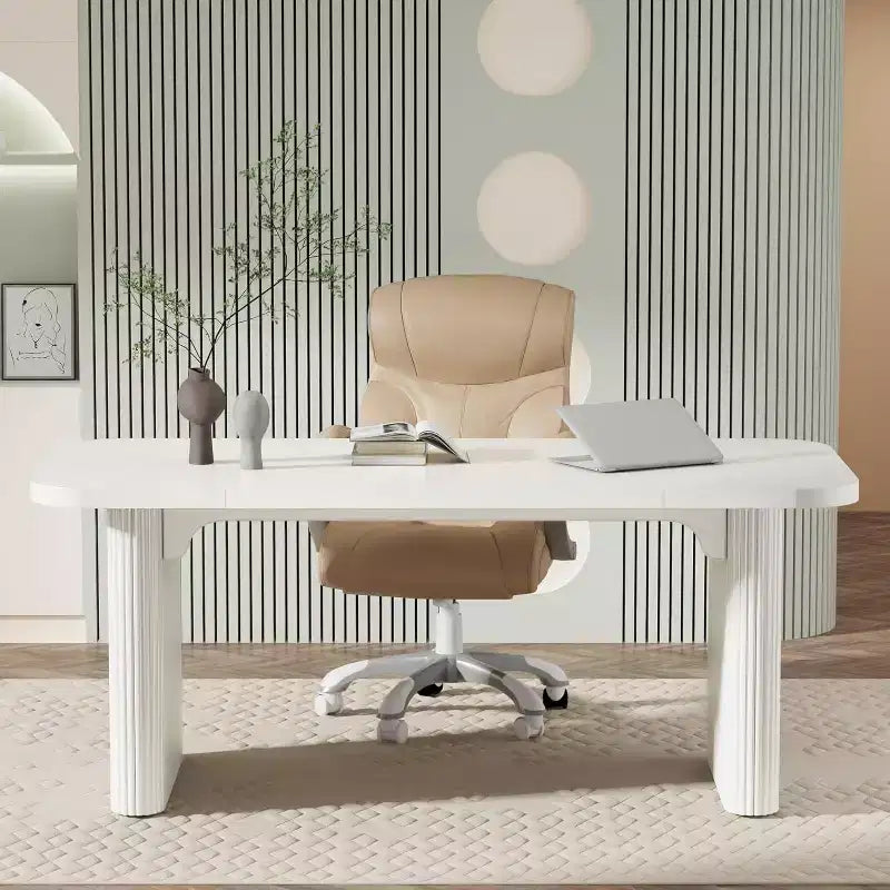 Bureau de direction Lantine 62, grand bureau d'ordinateur avec double caisson, table d'écriture rectangulaire moderne et simple pour bureau à domicile
