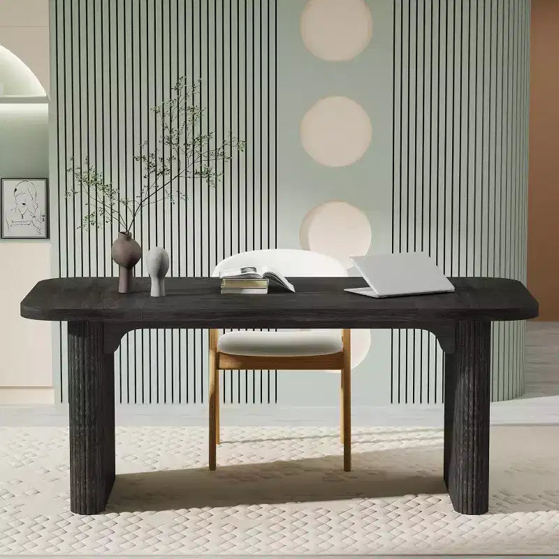 Bureau de direction Lantine 62, grand bureau d'ordinateur avec double caisson, table d'écriture rectangulaire moderne et simple pour bureau à domicile
