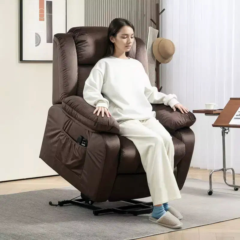 Fauteuil inclinable releveur électrique HOMCOM pour personnes âgées, avec massage et télécommandes
