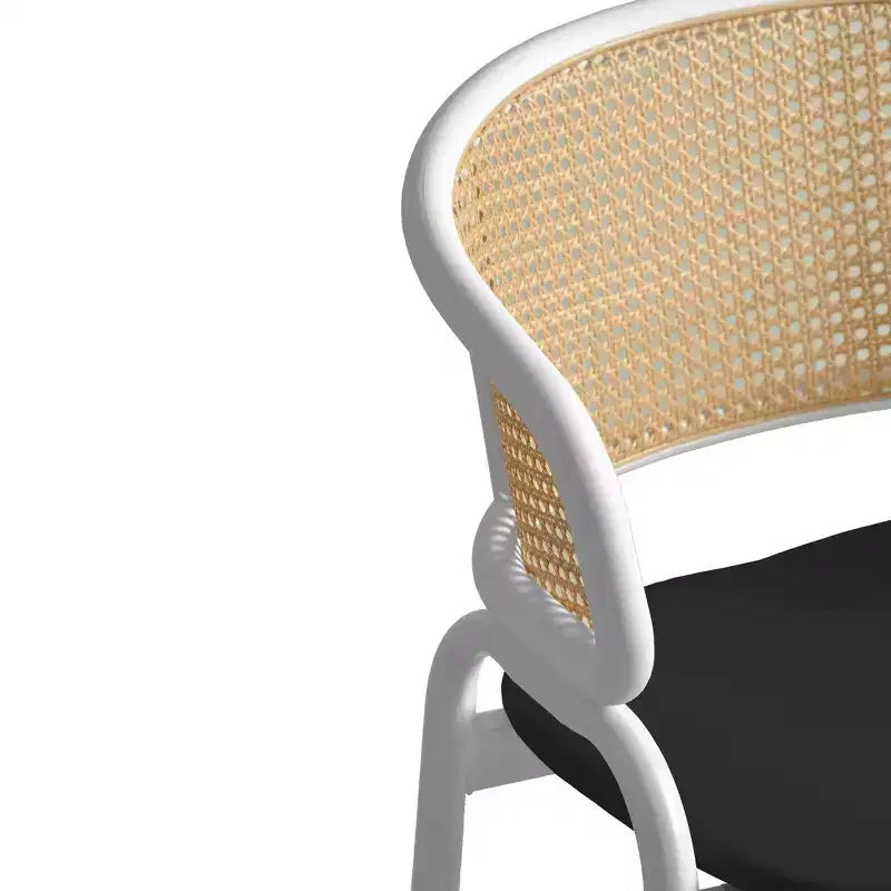 LeisureMod Ervilla Lot de 2 chaises de salle à manger en osier avec dossier en U, sièges en cuir et cadres en acier - Assise moderne pour cuisine, salle à manger, café