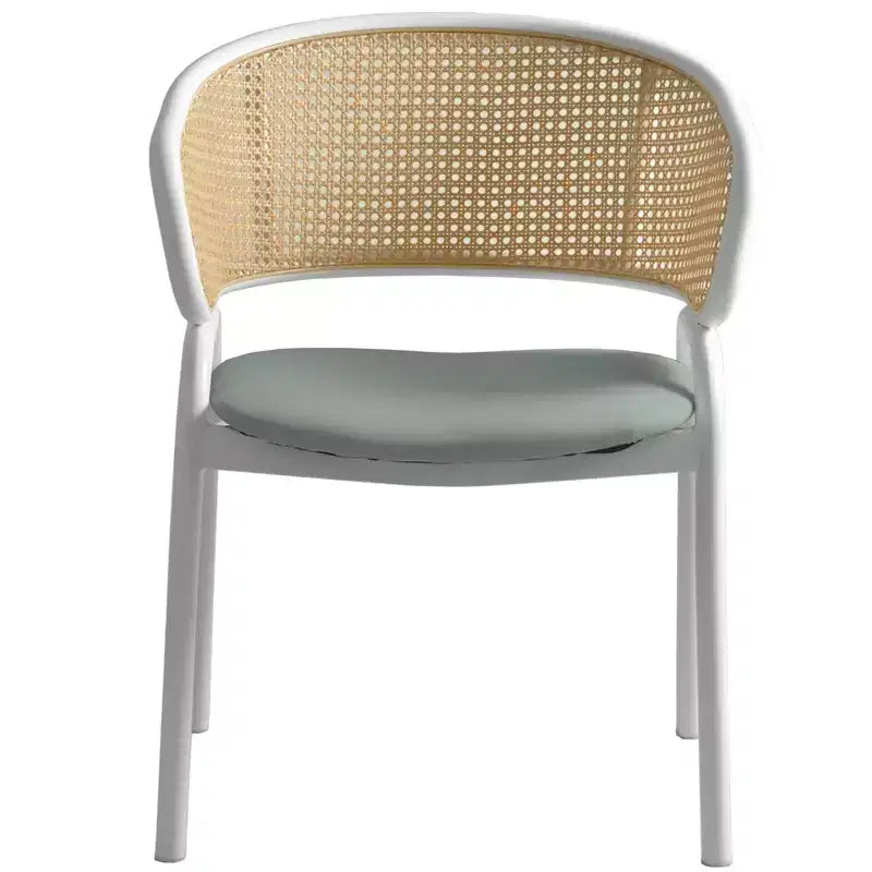 LeisureMod Ervilla Lot de 2 chaises de salle à manger en osier avec dossier en U, sièges en cuir et cadres en acier - Assise moderne pour cuisine, salle à manger, café