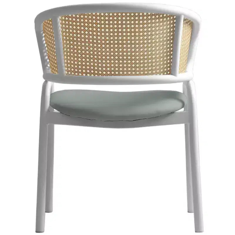 LeisureMod Ervilla Lot de 2 chaises de salle à manger en osier avec dossier en U, sièges en cuir et cadres en acier - Assise moderne pour cuisine, salle à manger, café