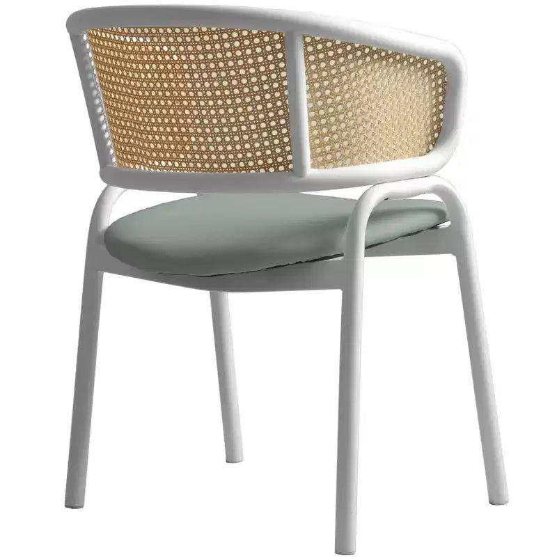 LeisureMod Ervilla Lot de 2 chaises de salle à manger en osier avec dossier en U, sièges en cuir et cadres en acier - Assise moderne pour cuisine, salle à manger, café