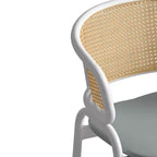 LeisureMod Ervilla Lot de 2 chaises de salle à manger en osier avec dossier en U, sièges en cuir et cadres en acier - Assise moderne pour cuisine, salle à manger, café
