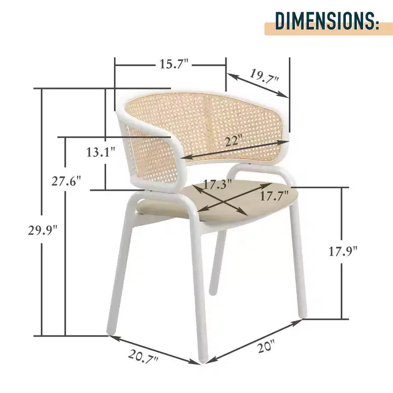 LeisureMod Ervilla Lot de 2 chaises de salle à manger en osier avec dossier en U, sièges en cuir et cadres en acier - Assise moderne pour cuisine, salle à manger, café