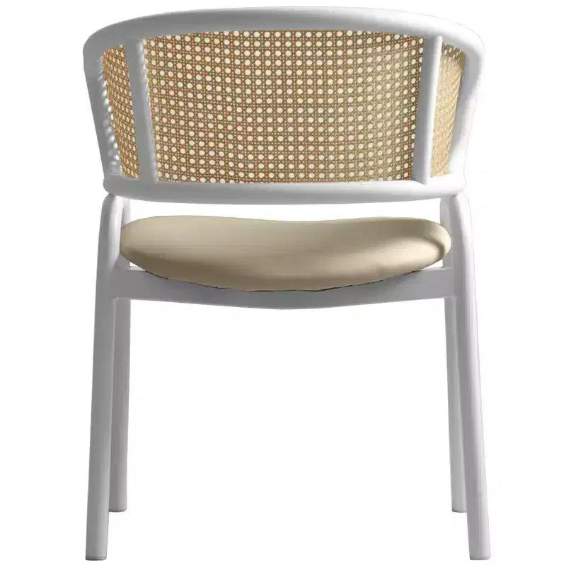 LeisureMod Ervilla Lot de 2 chaises de salle à manger en osier avec dossier en U, sièges en cuir et cadres en acier - Assise moderne pour cuisine, salle à manger, café