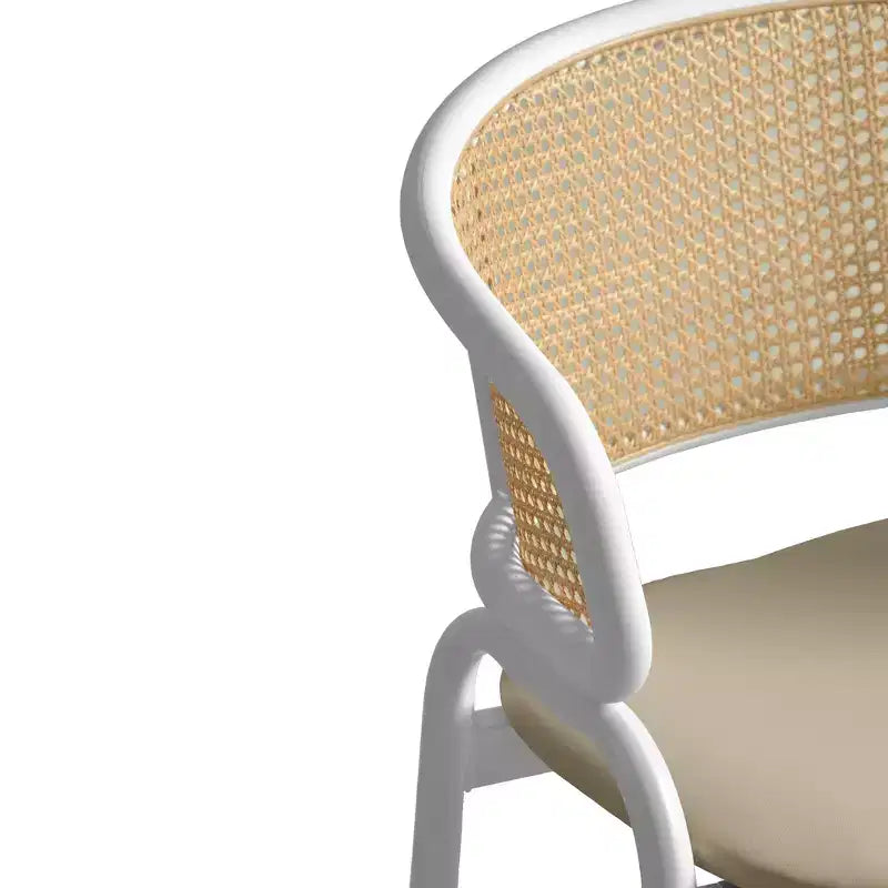 LeisureMod Ervilla Lot de 2 chaises de salle à manger en osier avec dossier en U, sièges en cuir et cadres en acier - Assise moderne pour cuisine, salle à manger, café