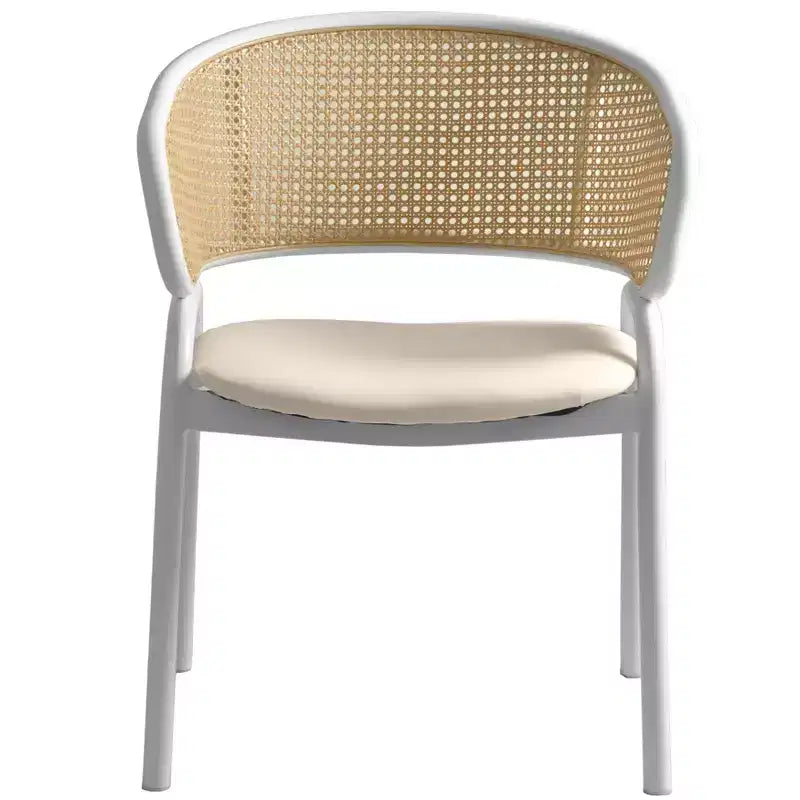 LeisureMod Ervilla Lot de 2 chaises de salle à manger en osier avec dossier en U, sièges en cuir et cadres en acier - Assise moderne pour cuisine, salle à manger, café