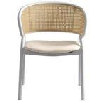 LeisureMod Ervilla Lot de 2 chaises de salle à manger en osier avec dossier en U, sièges en cuir et cadres en acier - Assise moderne pour cuisine, salle à manger, café