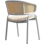 LeisureMod Ervilla Lot de 2 chaises de salle à manger en osier avec dossier en U, sièges en cuir et cadres en acier - Assise moderne pour cuisine, salle à manger, café