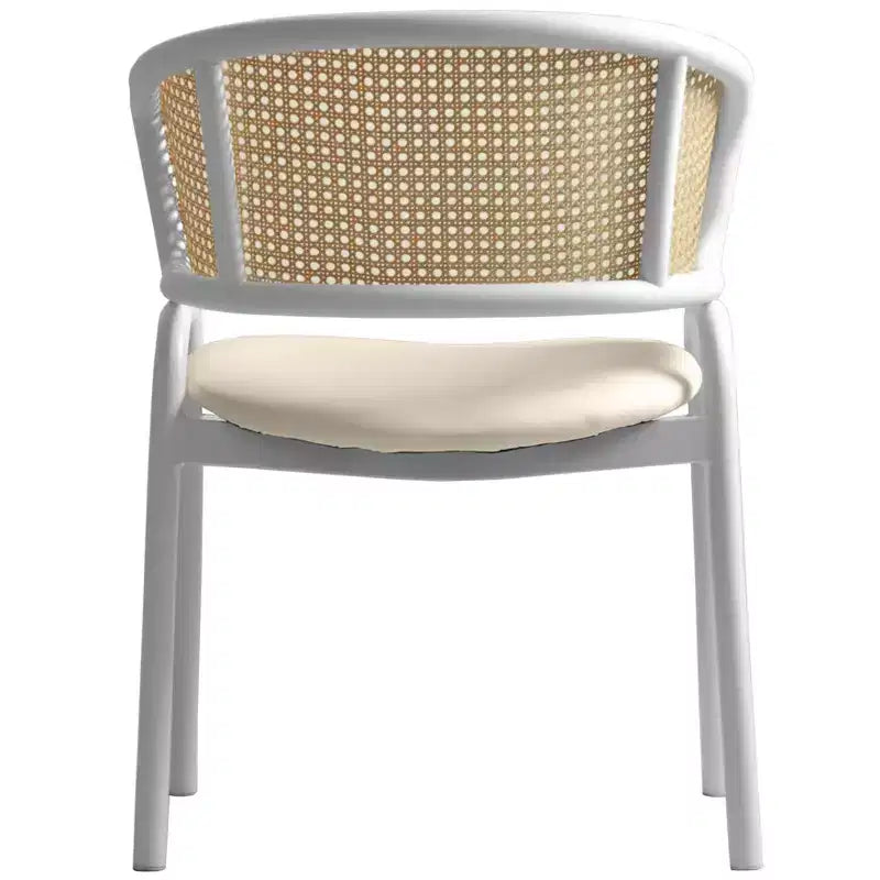 LeisureMod Ervilla Lot de 2 chaises de salle à manger en osier avec dossier en U, sièges en cuir et cadres en acier - Assise moderne pour cuisine, salle à manger, café