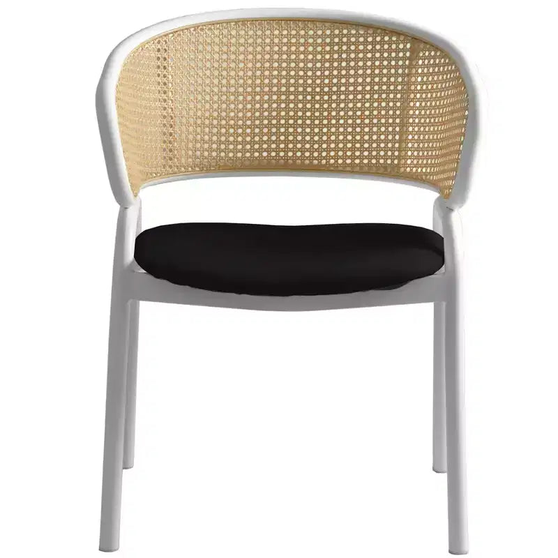 LeisureMod Ervilla Lot de 2 chaises de salle à manger en osier avec dossier en U, sièges en cuir et cadres en acier - Assise moderne pour cuisine, salle à manger, café