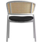 LeisureMod Ervilla Lot de 2 chaises de salle à manger en osier avec dossier en U, sièges en cuir et cadres en acier - Assise moderne pour cuisine, salle à manger, café