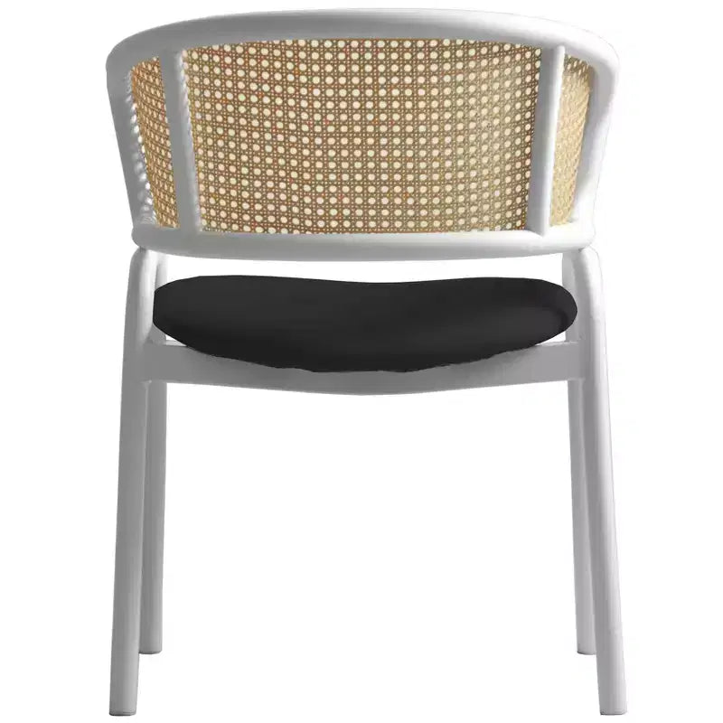 LeisureMod Ervilla Lot de 2 chaises de salle à manger en osier avec dossier en U, sièges en cuir et cadres en acier - Assise moderne pour cuisine, salle à manger, café