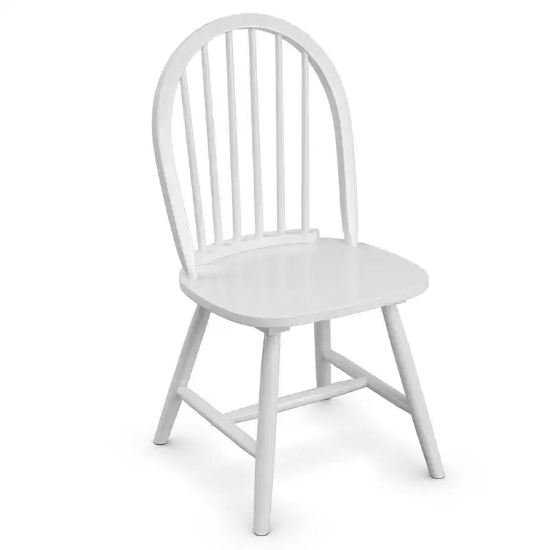 Costway Lot de 2 chaises de salle à manger vintage Windsor à dossier brochettes en bois pour cuisine Noir/Blanc