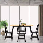Costway Lot de 2 chaises de salle à manger vintage Windsor à dossier brochettes en bois pour cuisine Noir/Blanc