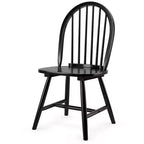 Costway Lot de 2 chaises de salle à manger vintage Windsor à dossier brochettes en bois pour cuisine Noir/Blanc