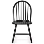 Costway Lot de 2 chaises de salle à manger vintage Windsor à dossier brochettes en bois pour cuisine Noir/Blanc