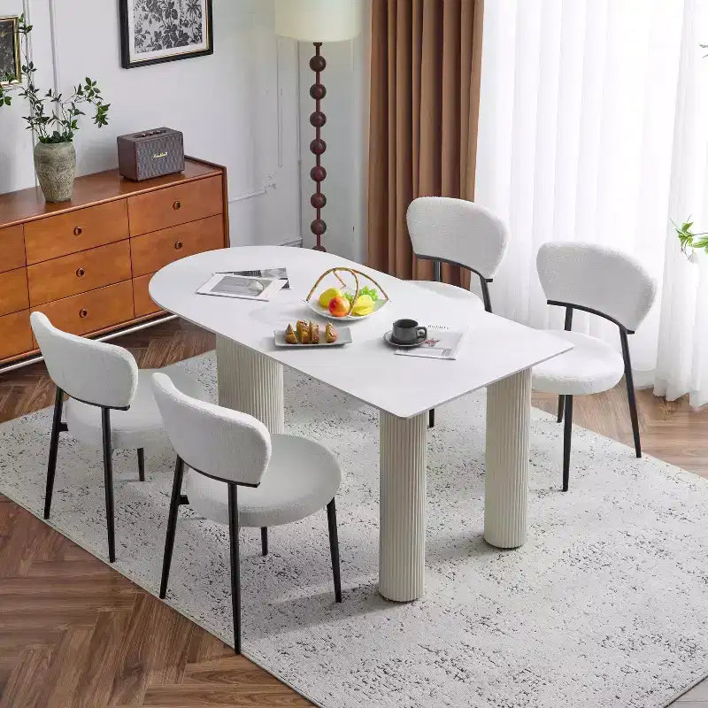 Christopher Knight Home Chaise de salle à manger rembourrée Atrass avec pieds en métal (Lot de 4)