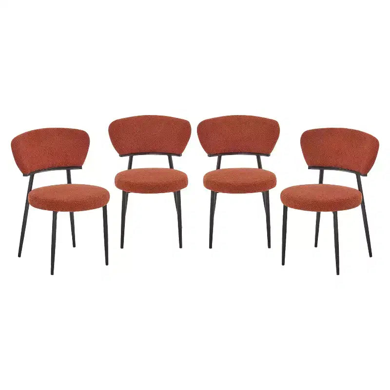 Christopher Knight Home Chaise de salle à manger rembourrée Atrass avec pieds en métal (Lot de 4)