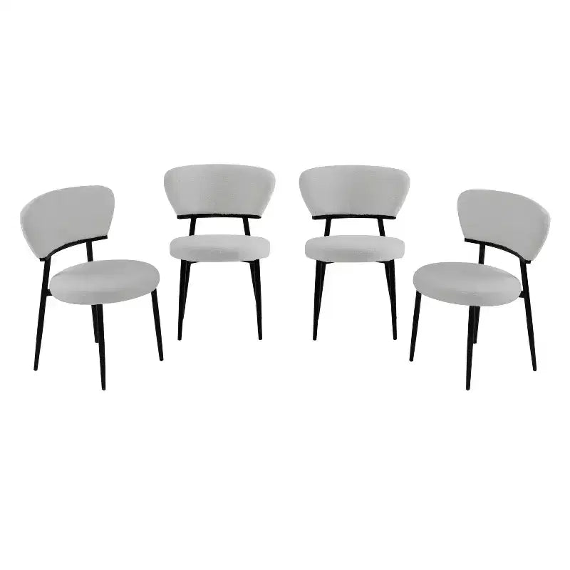 Christopher Knight Home Chaise de salle à manger rembourrée Atrass avec pieds en métal (Lot de 4)