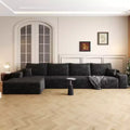 Cloud Couch with L-Shape Chaise,Modern Modular Sofa with Deep Seat, Upholstered Couches for Living Room Bedroom Black