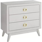 Crestview Collection Oslo 32W White 3-Drawer Accent Chest