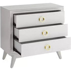 Commode d'appoint à 3 tiroirs Oslo 32W blanche Crestview Collection