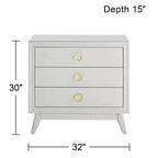 Commode d'appoint à 3 tiroirs Oslo 32W blanche Crestview Collection