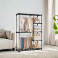 Portable Closet Organizer Freestanding, 44.1 x 16.9 x 65 In Clothes Rack System with Shelves and Hanging Rods for Bedroom and Cloakroom
