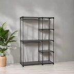 Organisateur de placard portable autoportant, système de rangement pour vêtements de 112 x 43 x 165 cm avec étagères et tringles de suspension pour chambre et vestiaire