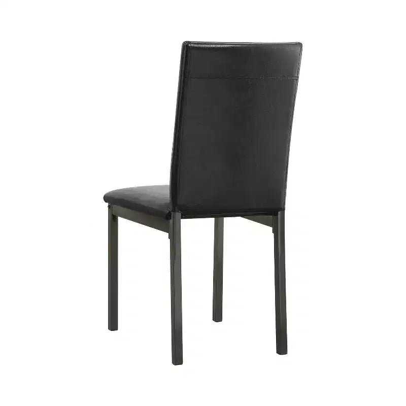 Ensemble de 2 chaises d'appoint Simples Relax en similicuir et métal noir
